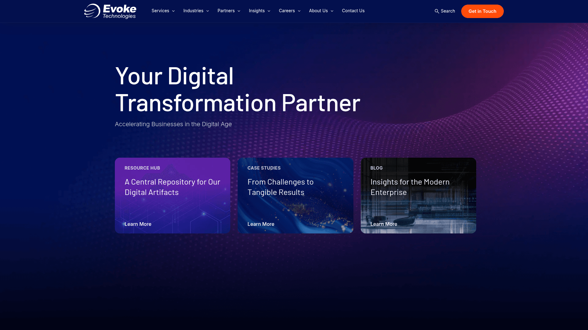 Evoke Technologies website screenshot