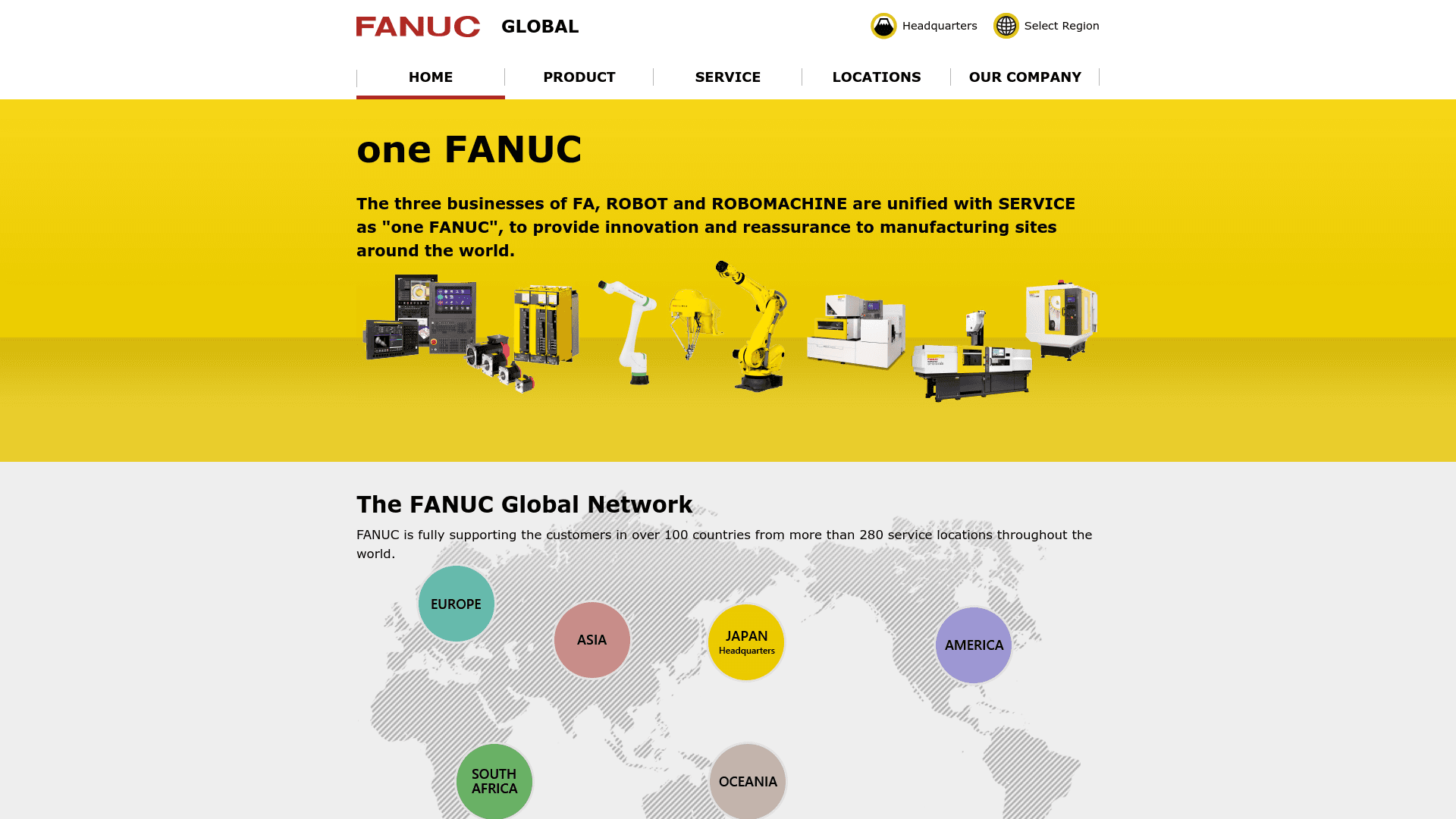 FANUC website screenshot