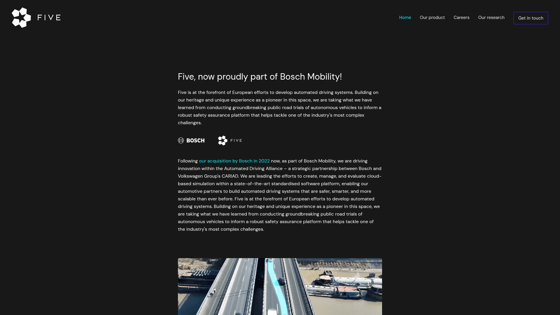 FiveAI website screenshot