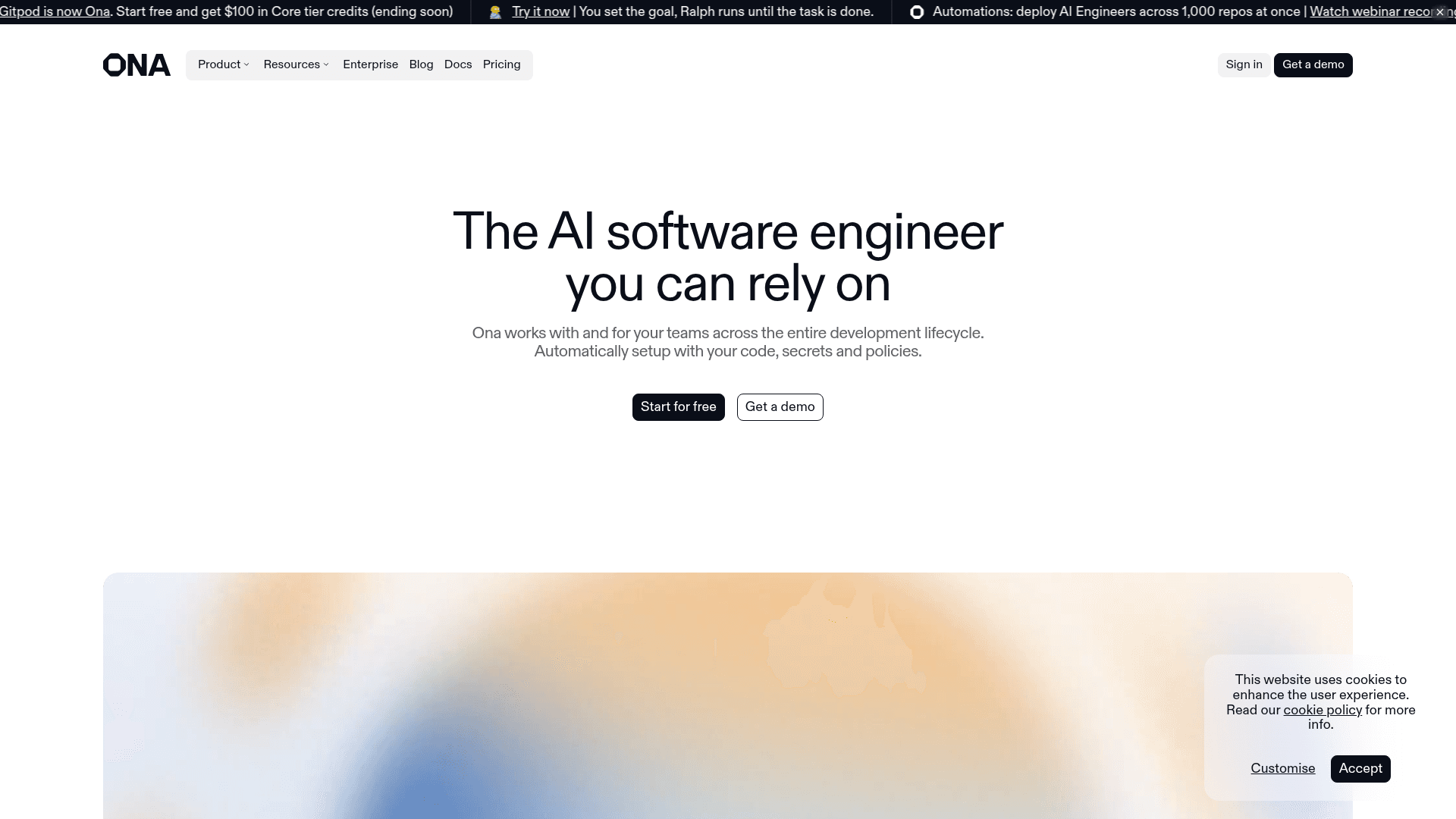 Gitpod website screenshot