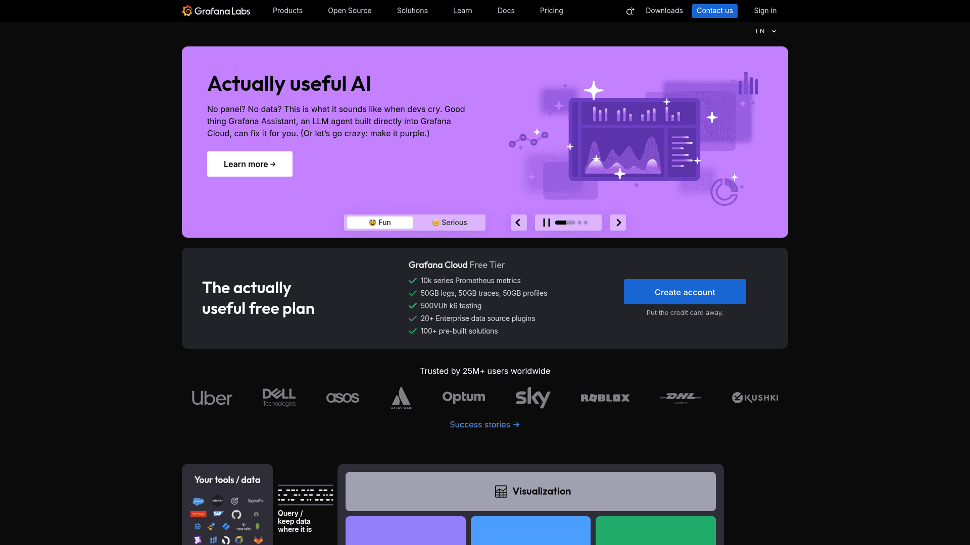 Grafana Labs website screenshot