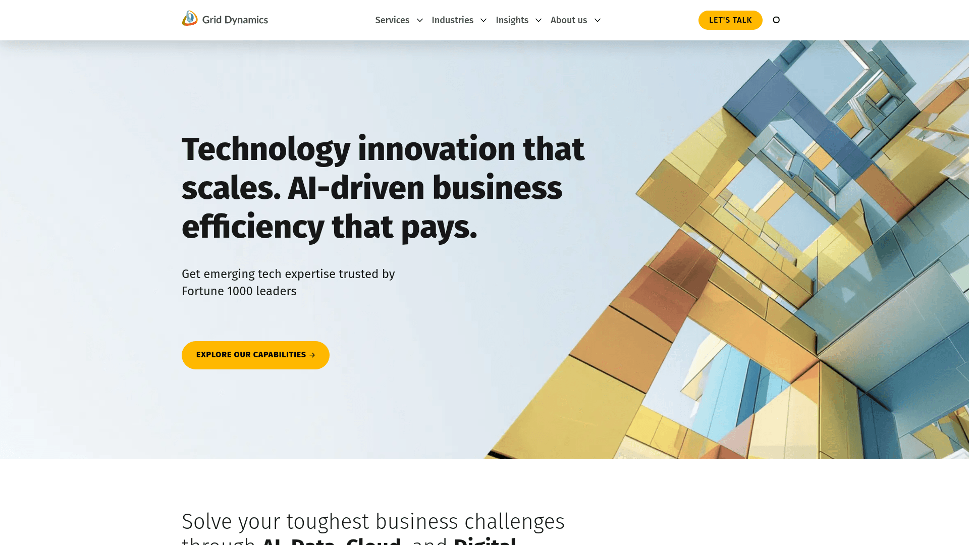 Grid Dynamics website screenshot