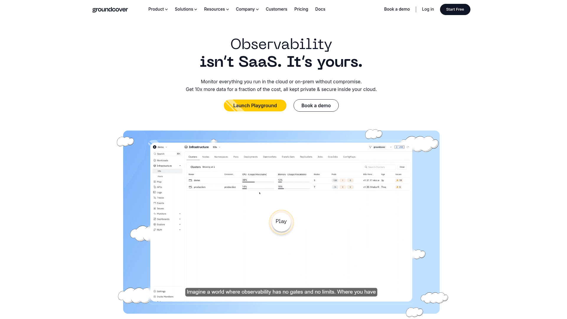 Groundcover website screenshot