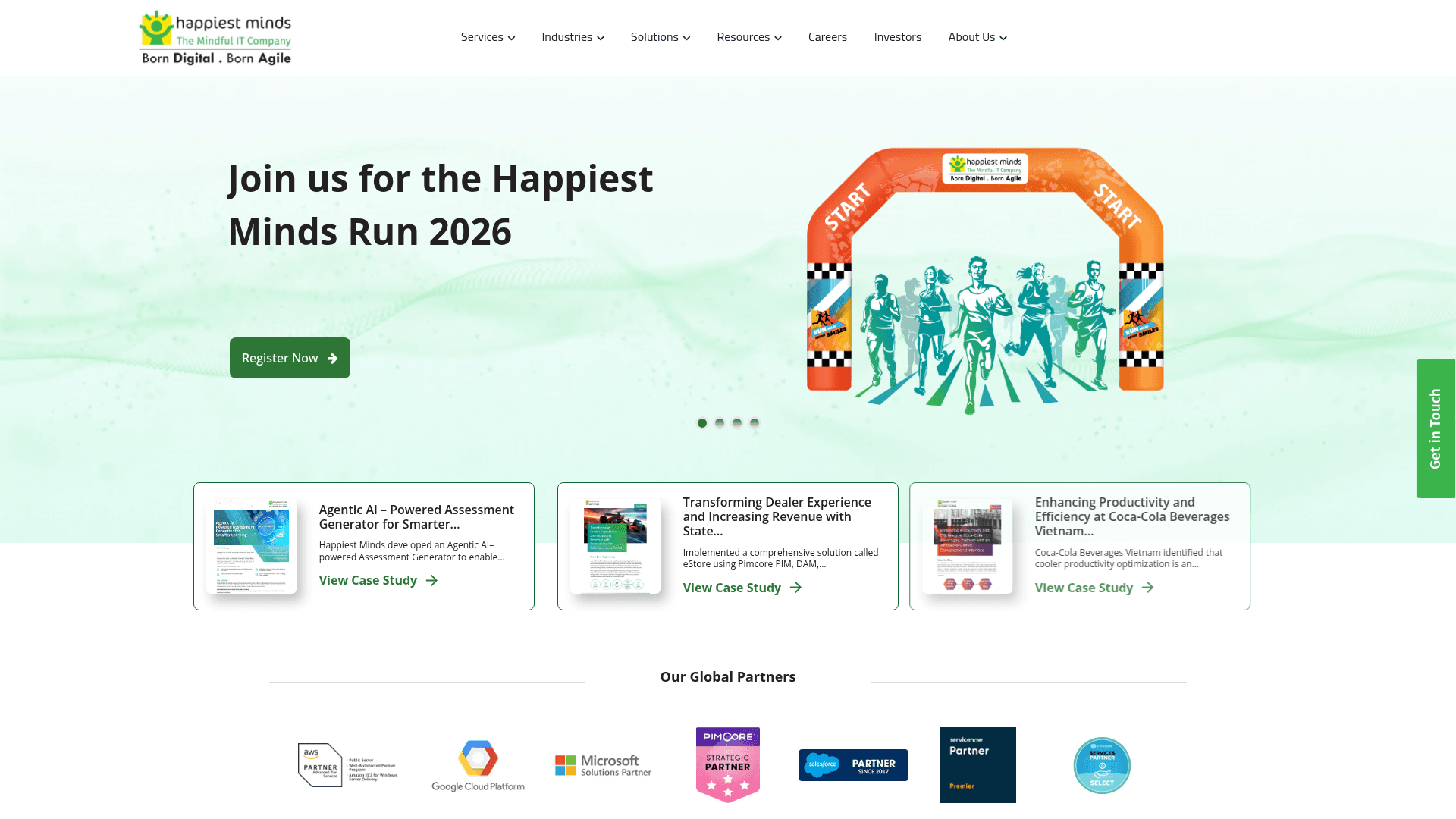 Happiest Minds website screenshot