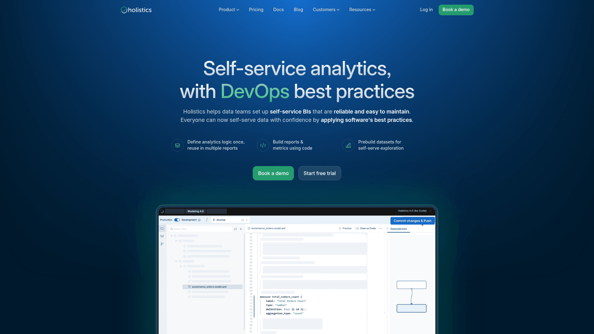 Holistics website screenshot