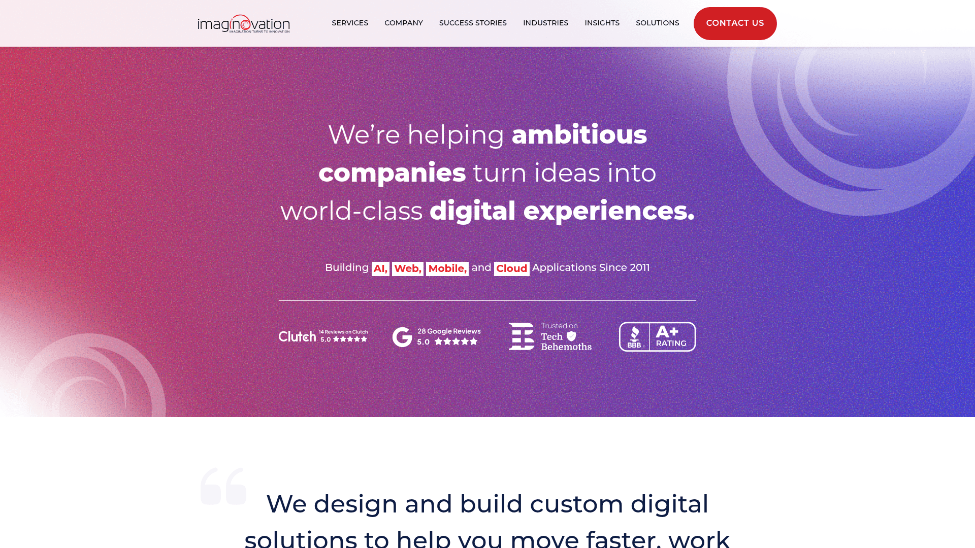 Imaginovation website screenshot