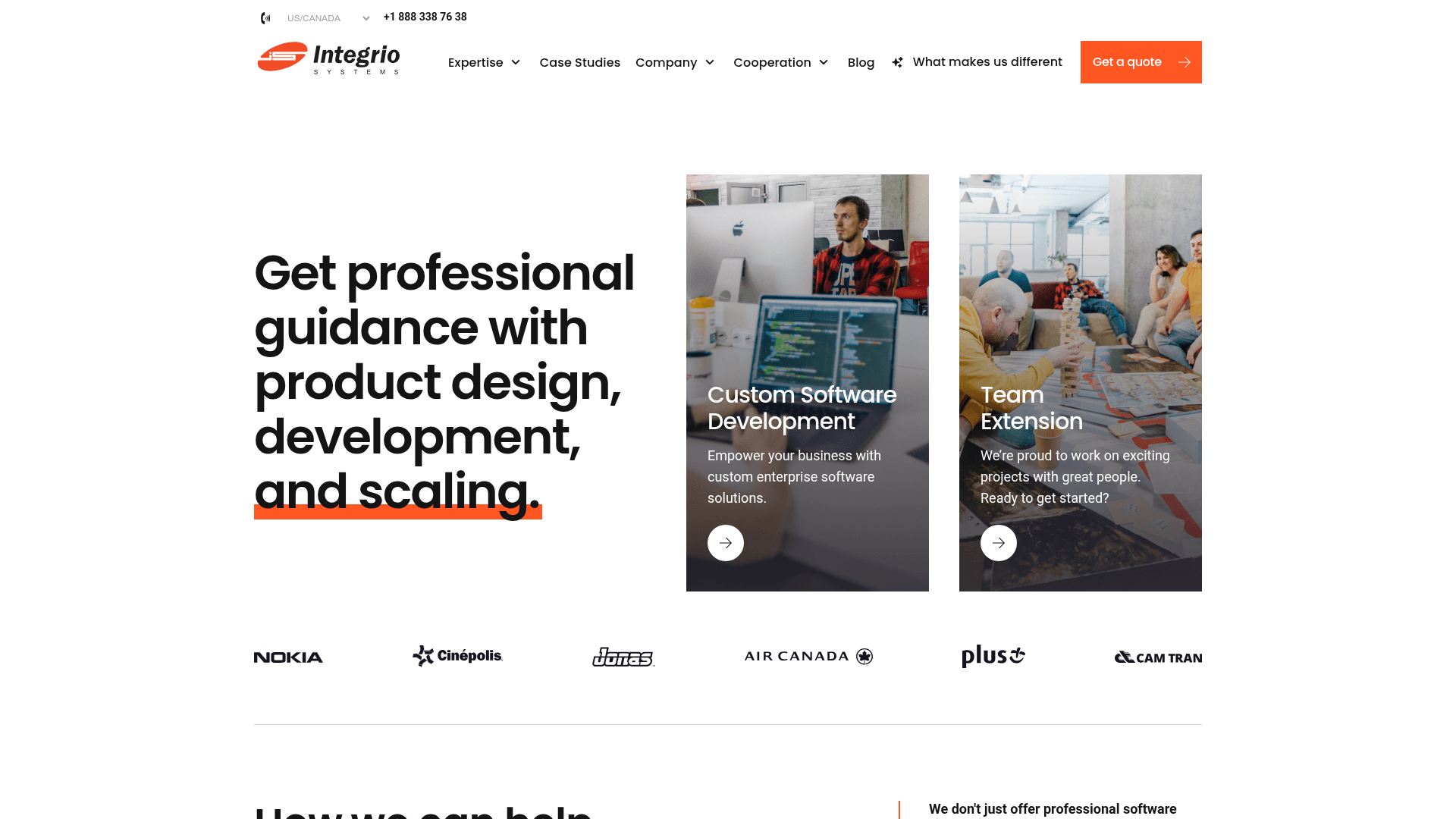 Integrio Systems website screenshot