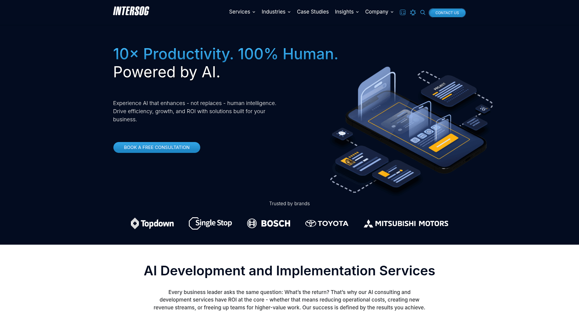 Intersog website screenshot