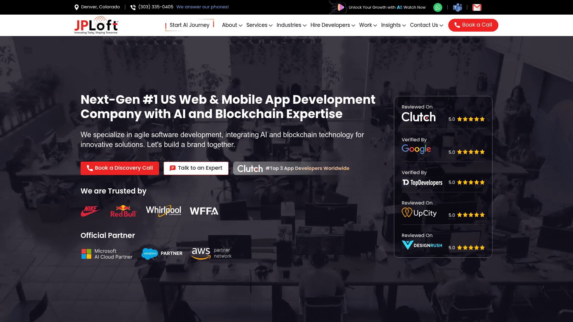 JPLoft Solutions website screenshot