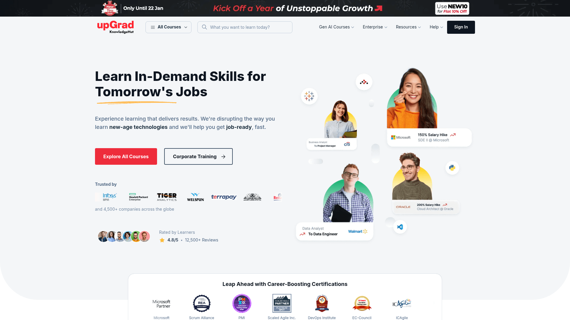 KnowledgeHut website screenshot