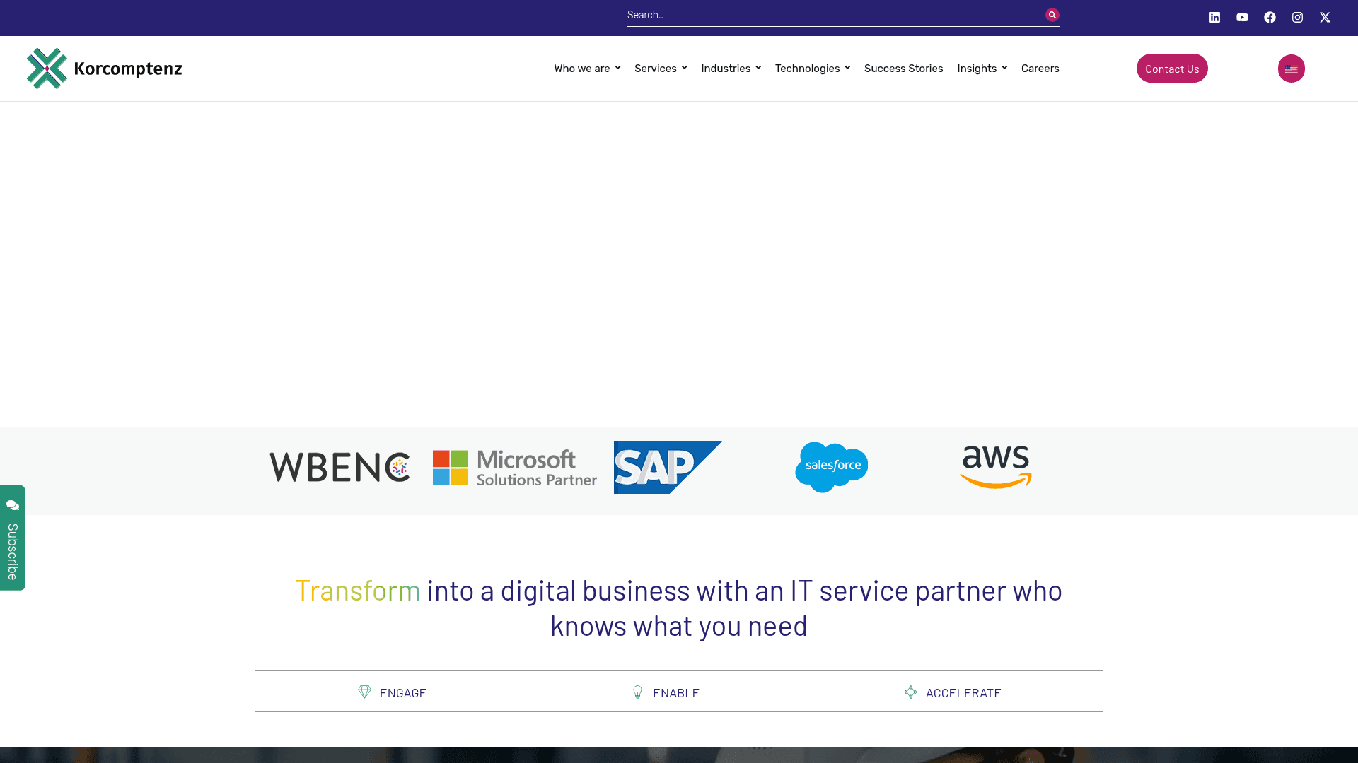 Korcomptenz website screenshot