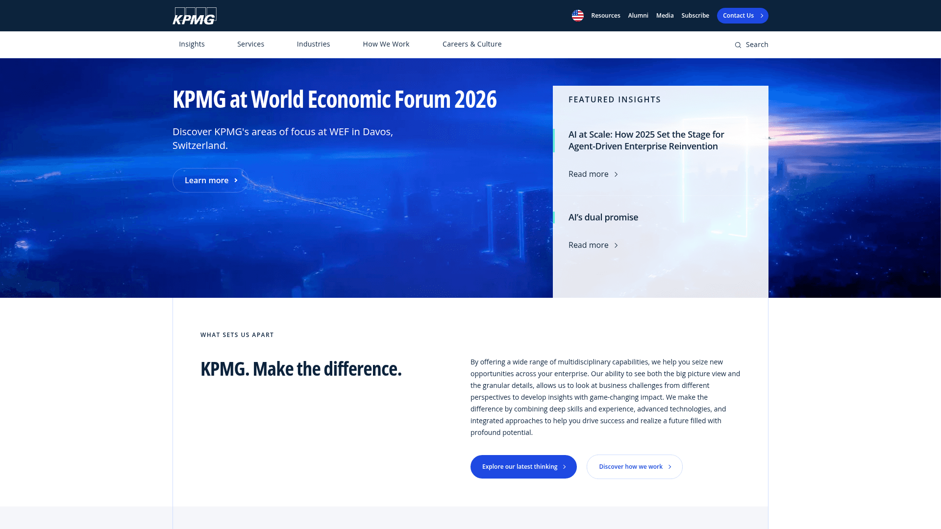 KPMG website screenshot