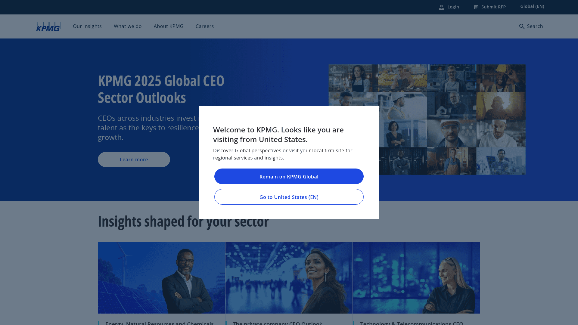 KPMG website screenshot