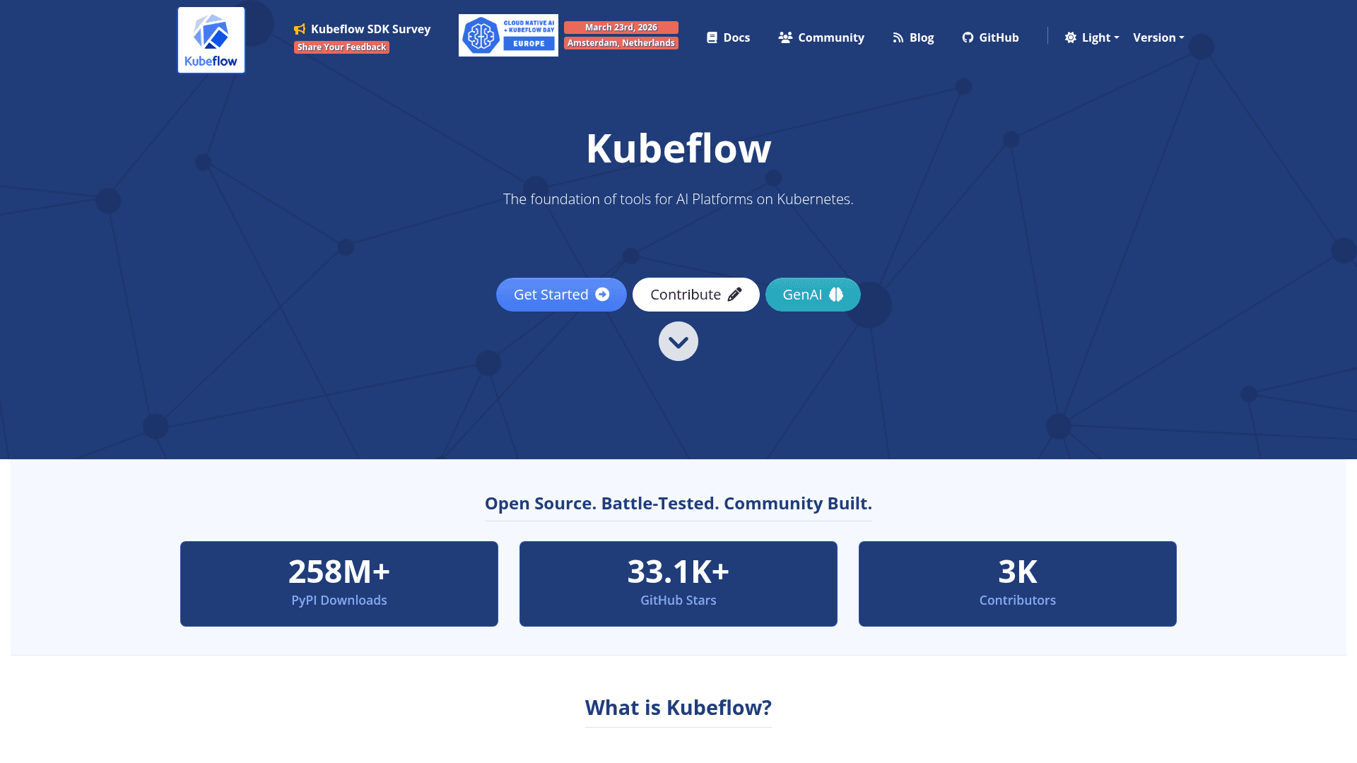 Kubeflow website screenshot