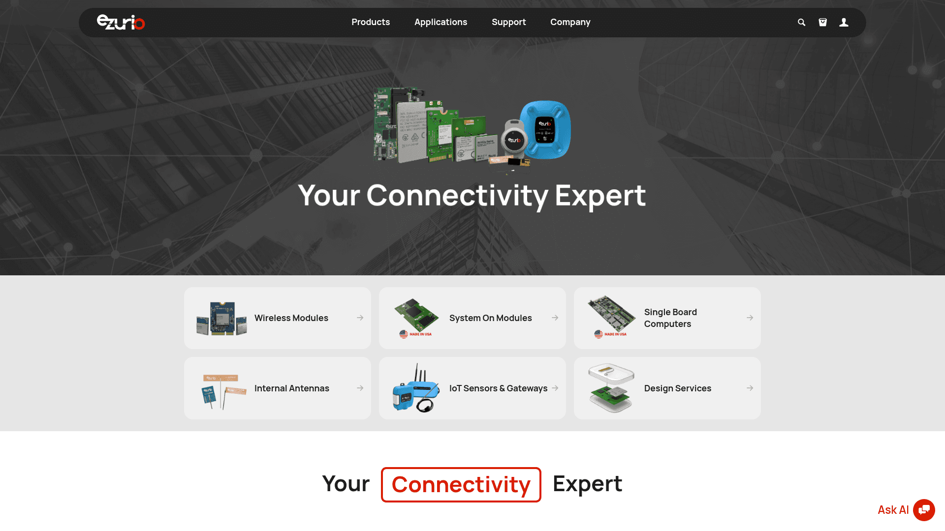 Laird Connectivity website screenshot
