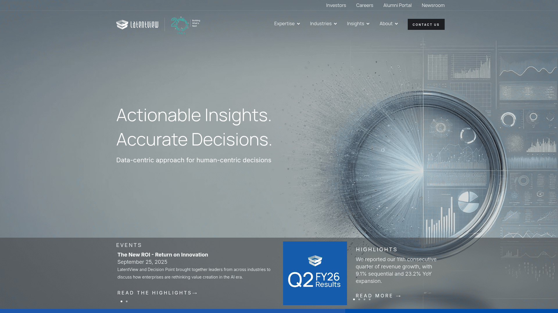 LatentView Analytics website screenshot
