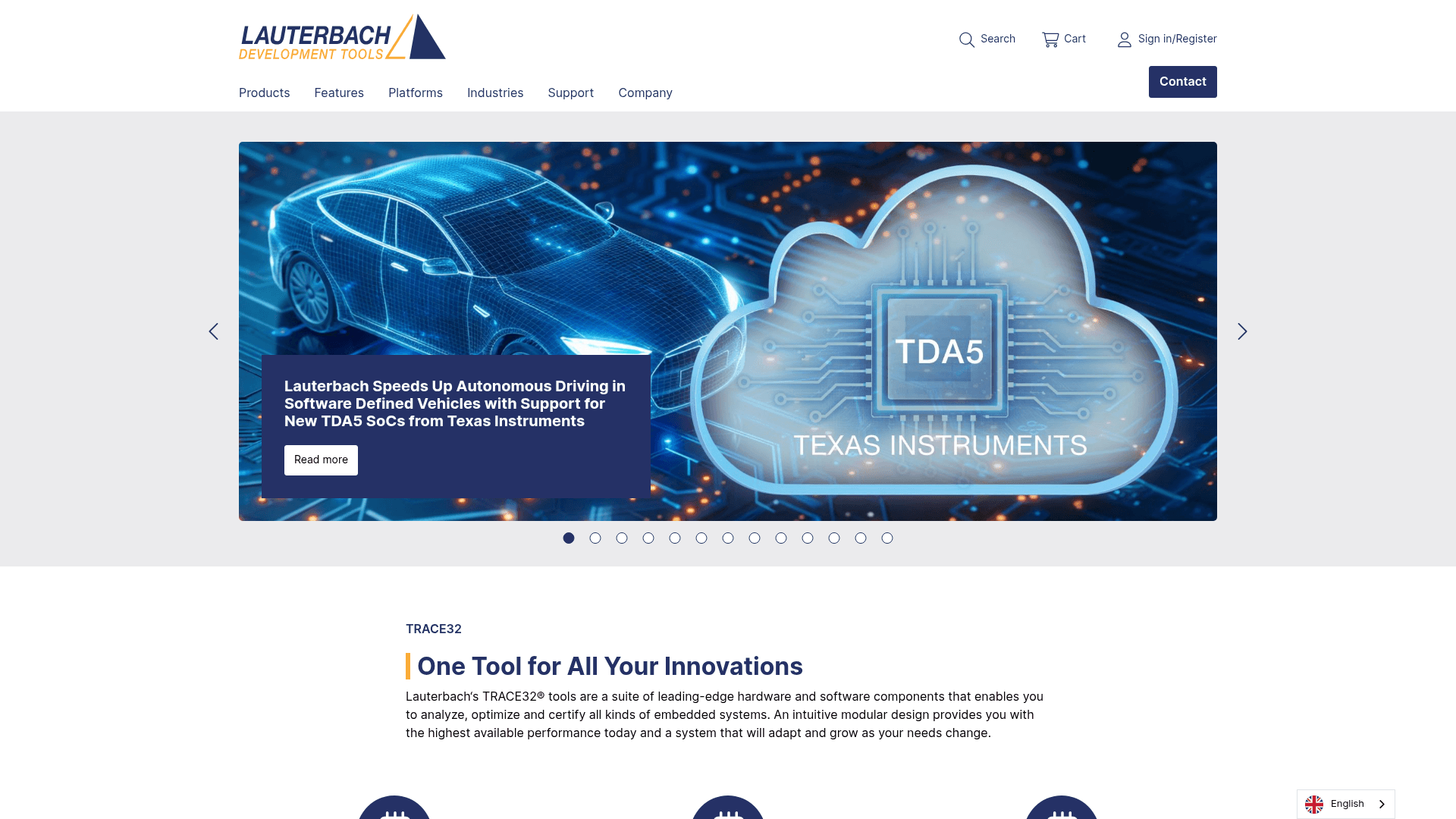 Lauterbach website screenshot