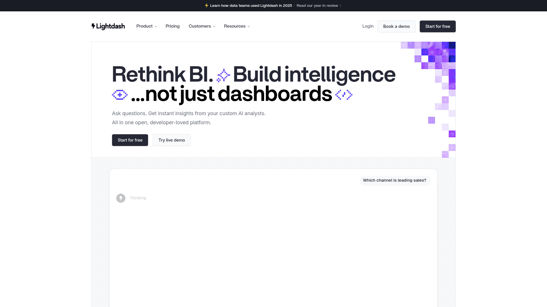 Lightdash website screenshot