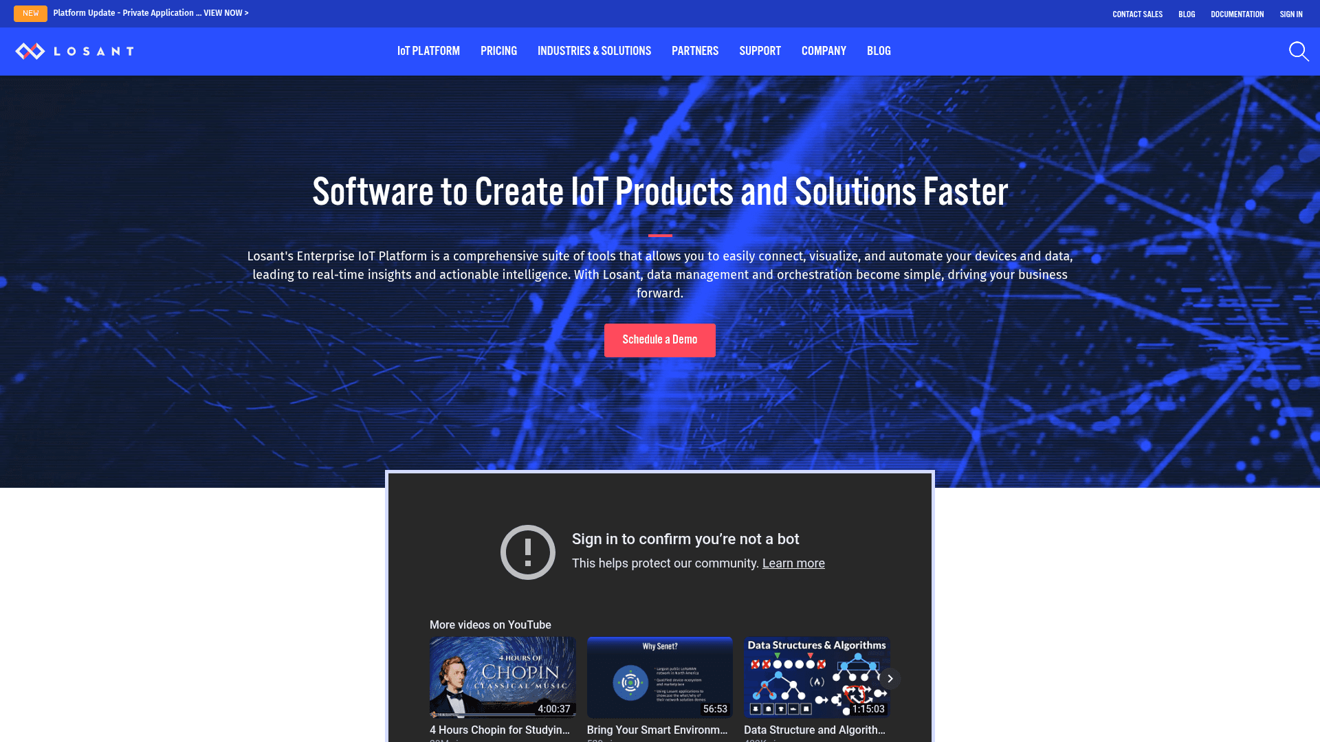 Losant website screenshot