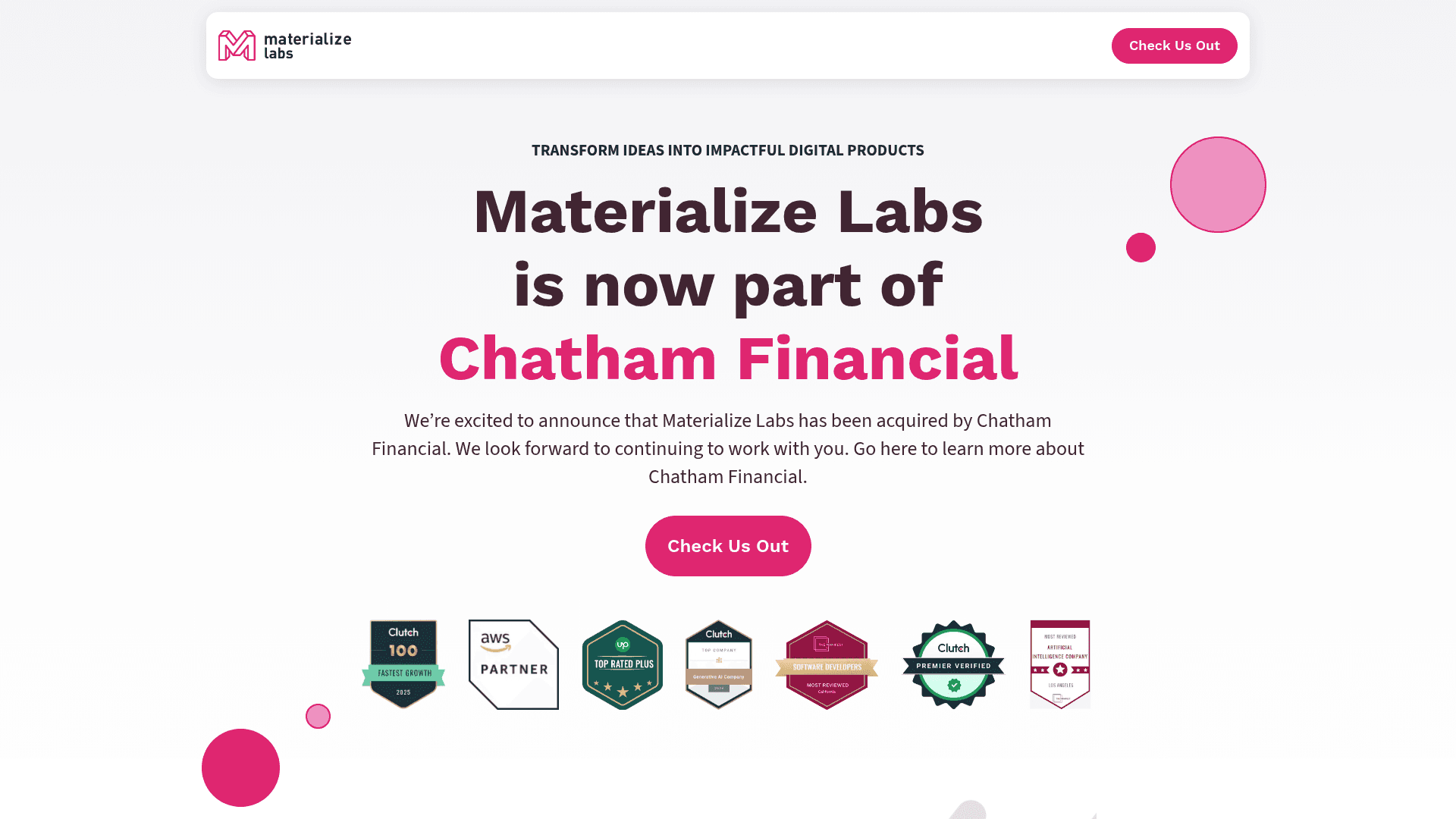 Materialize Labs website screenshot
