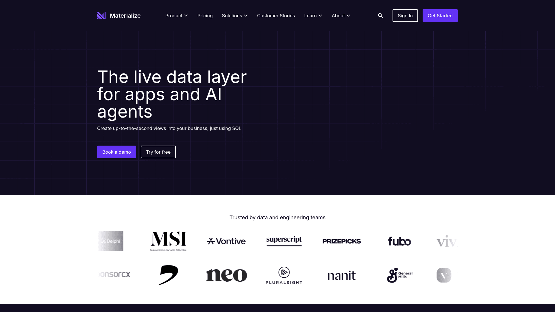 Materialize website screenshot