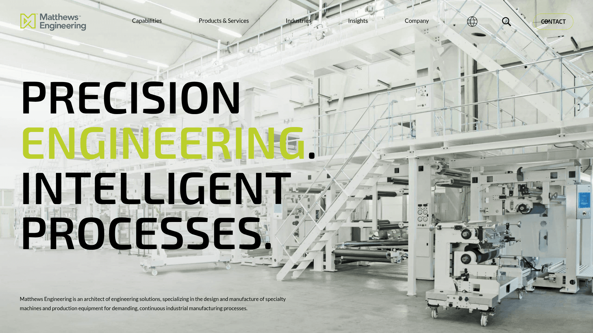 Matthews Engineering website screenshot