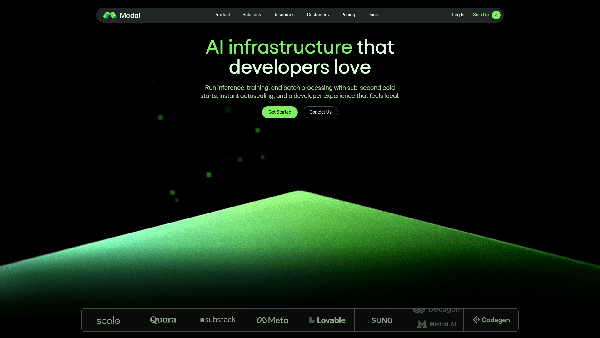 Modal website screenshot