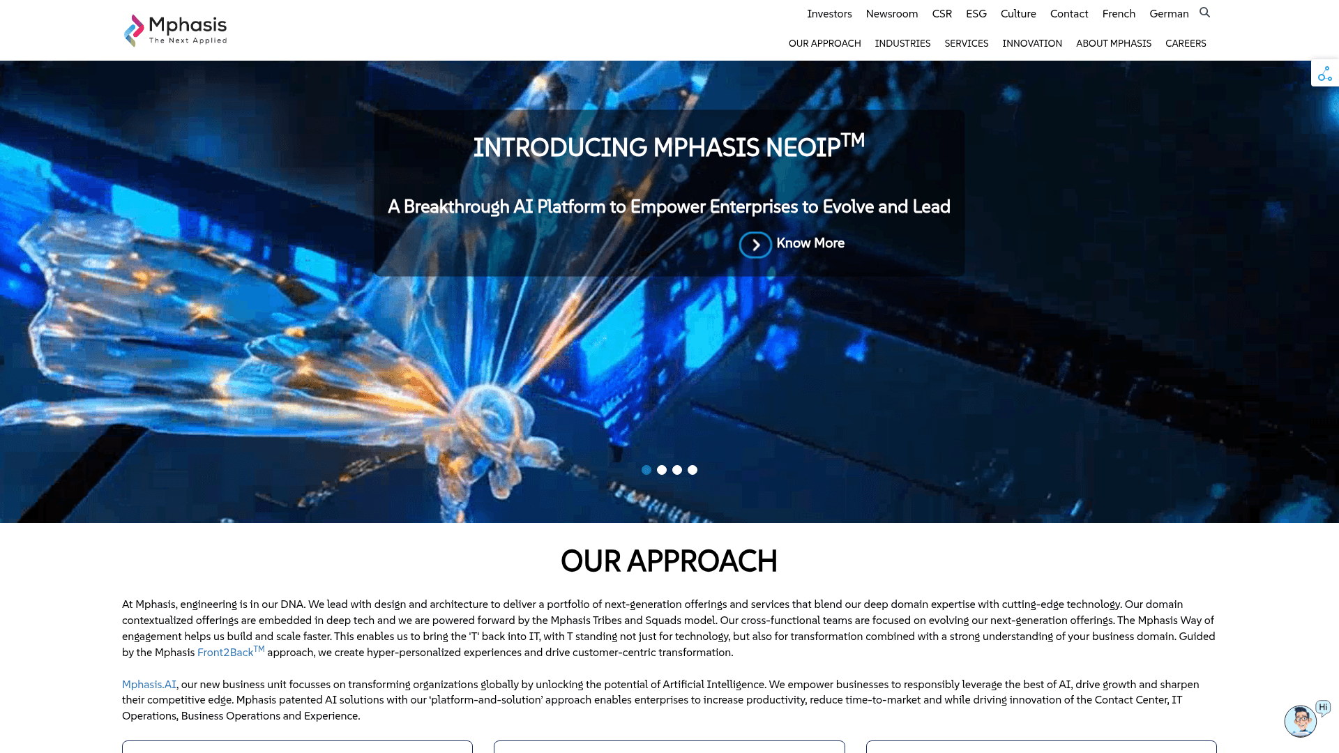 Mphasis website screenshot