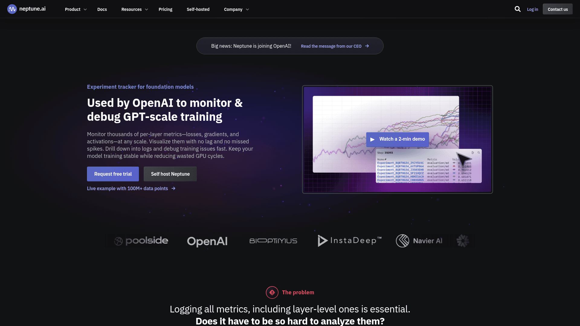 Neptune.ai website screenshot