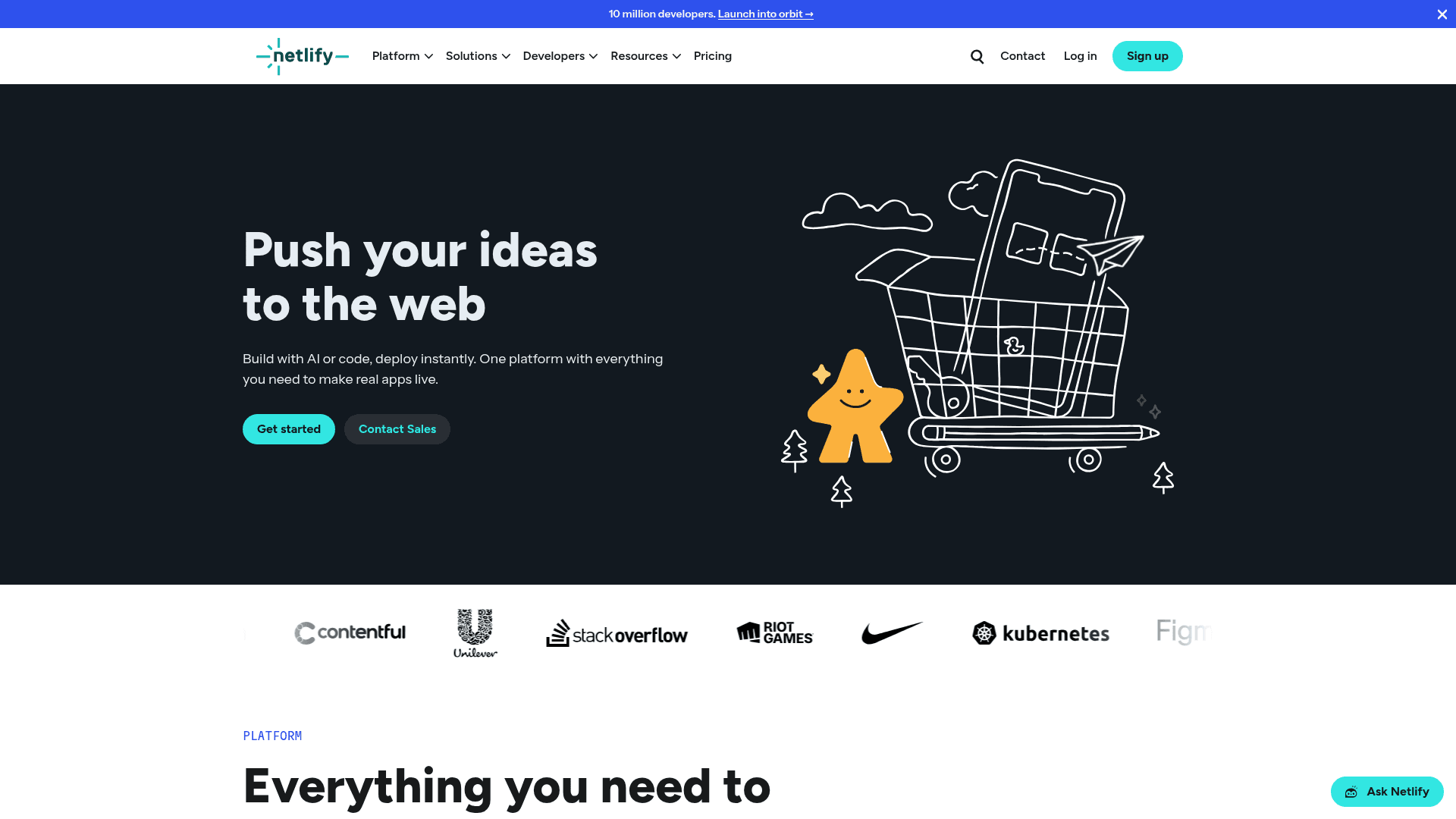 Netlify website screenshot