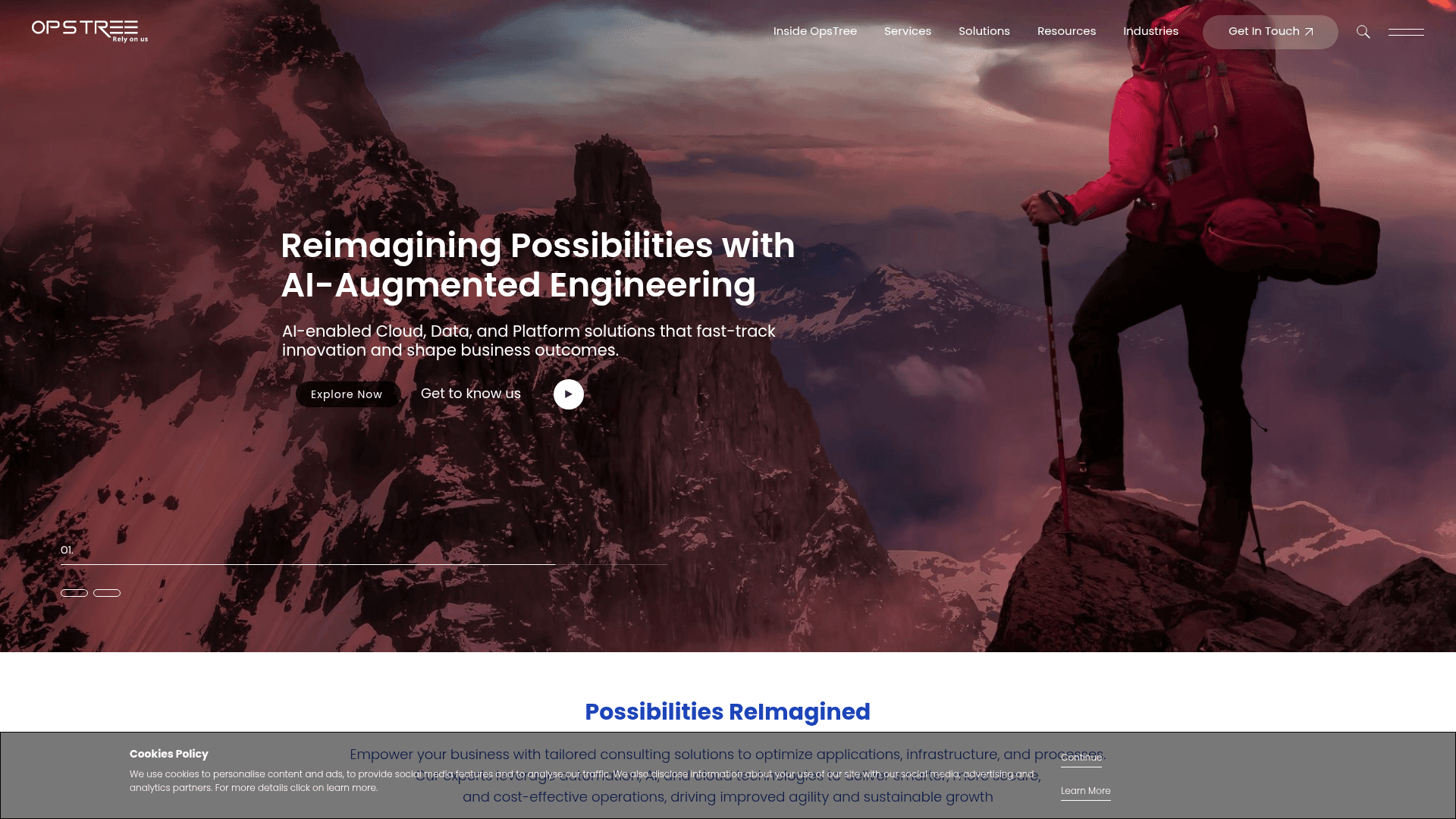 OpsTree Solutions website screenshot