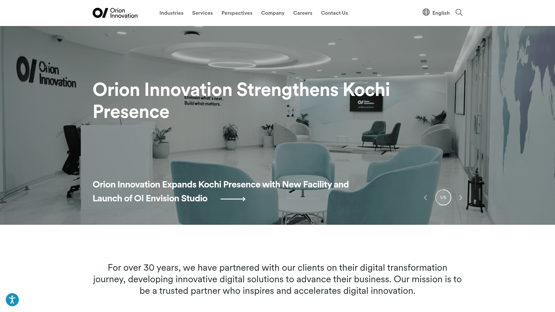 Orion Innovation website screenshot