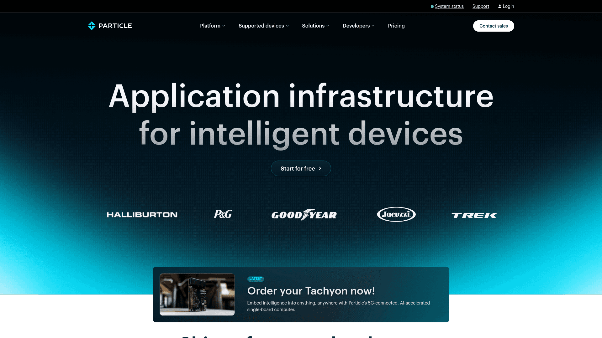 Particle Industries website screenshot