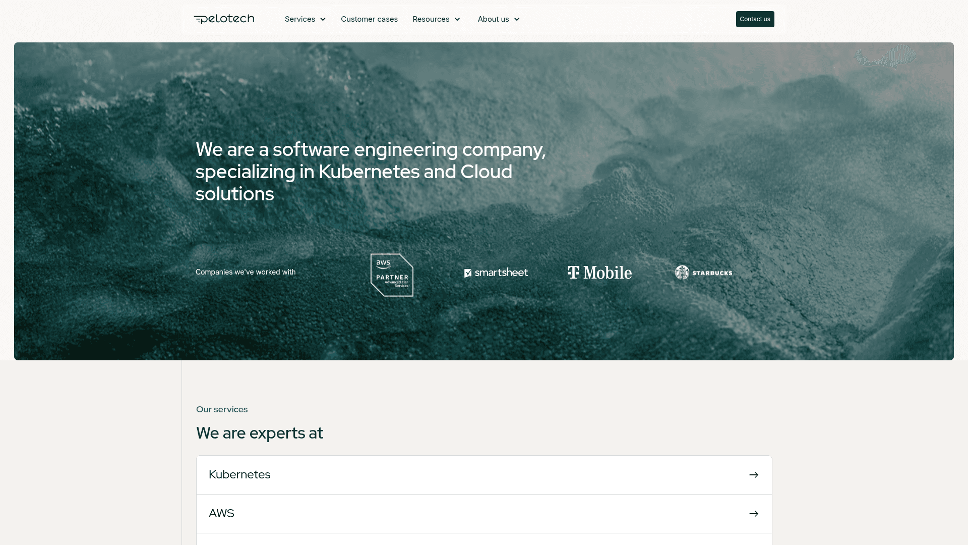 Pelotech website screenshot