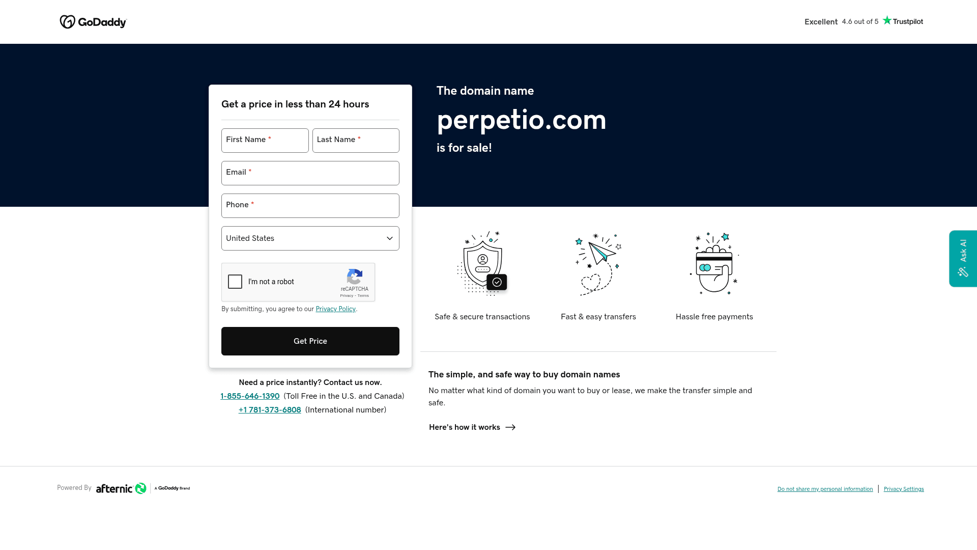 Perpetio website screenshot