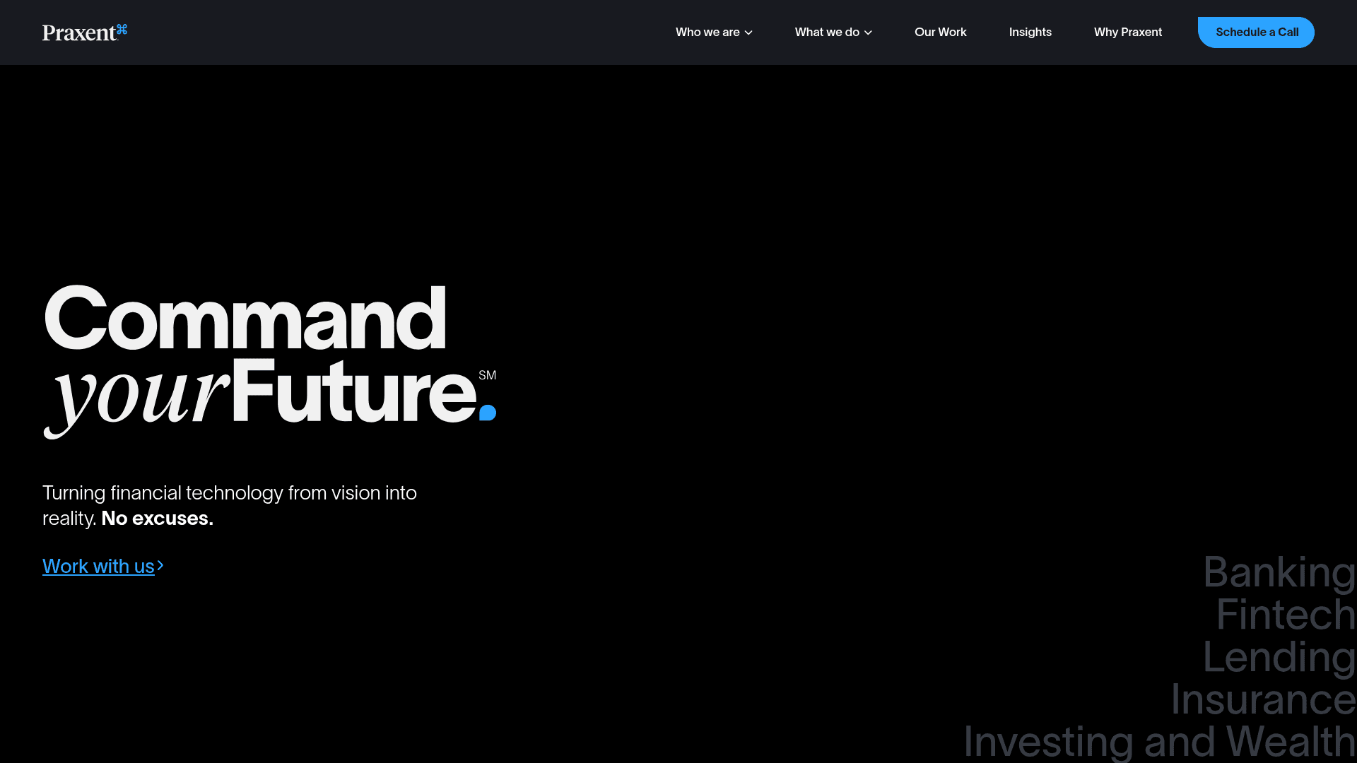 Praxent website screenshot