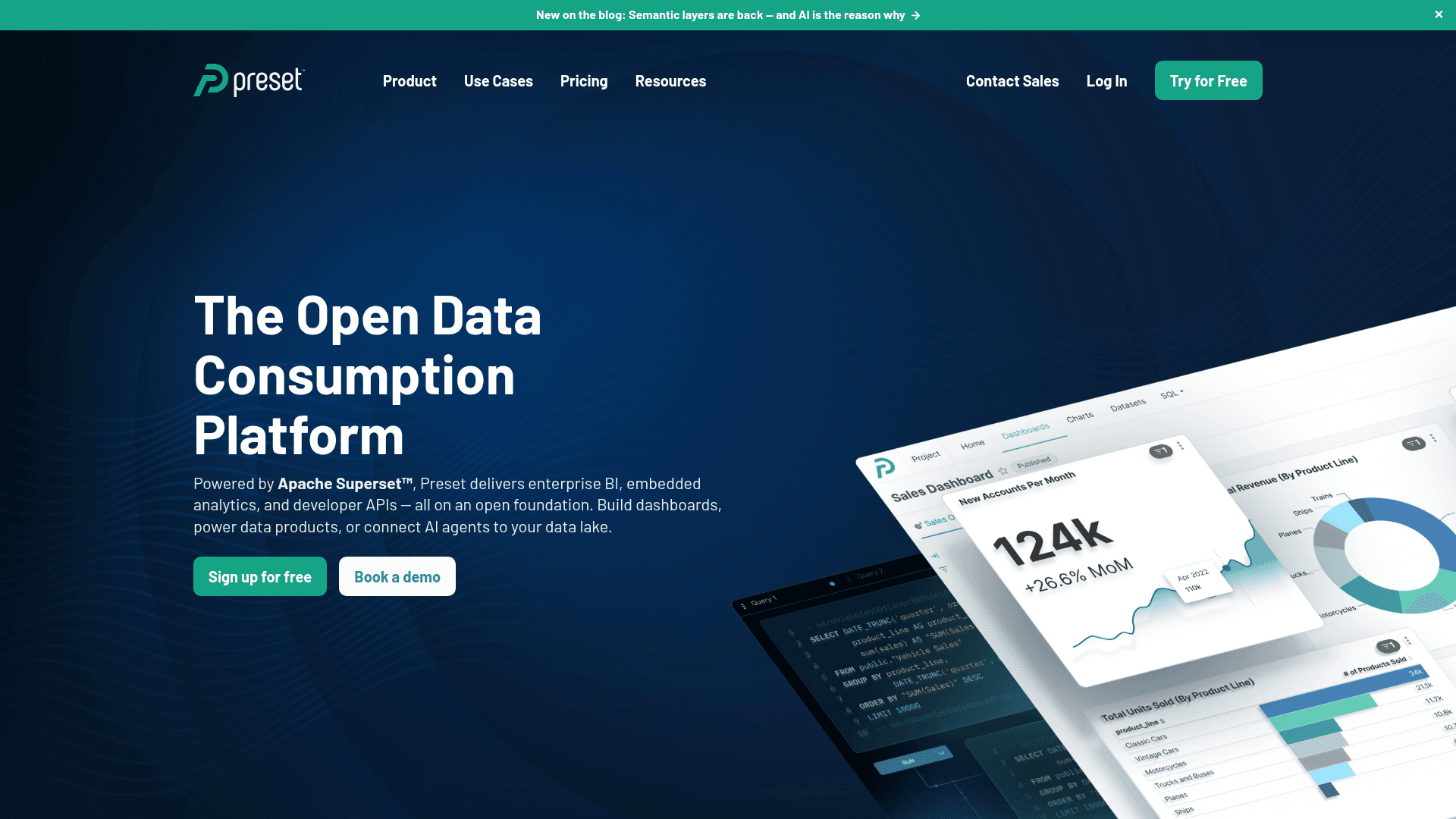 Preset website screenshot