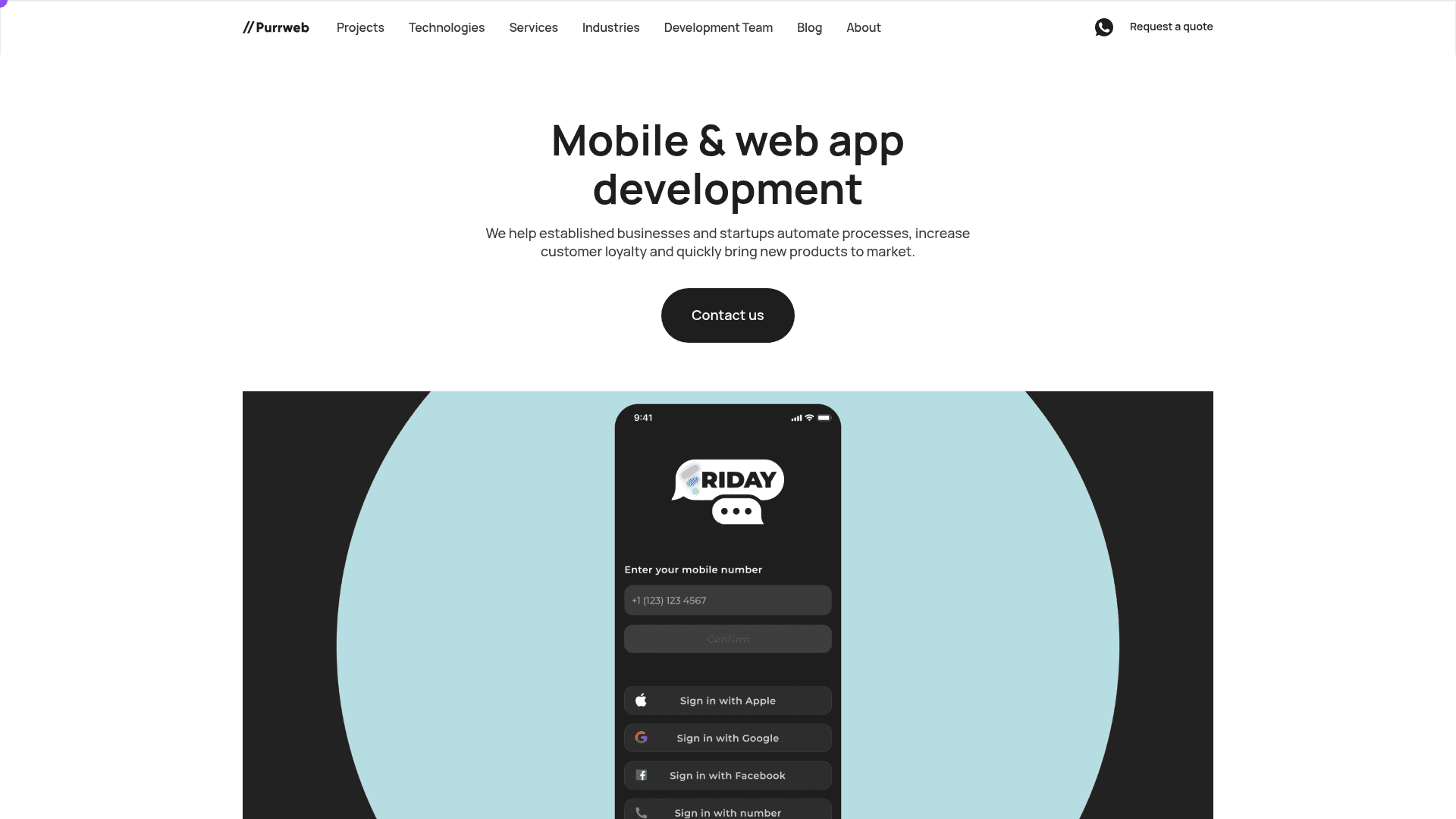 Purrweb website screenshot