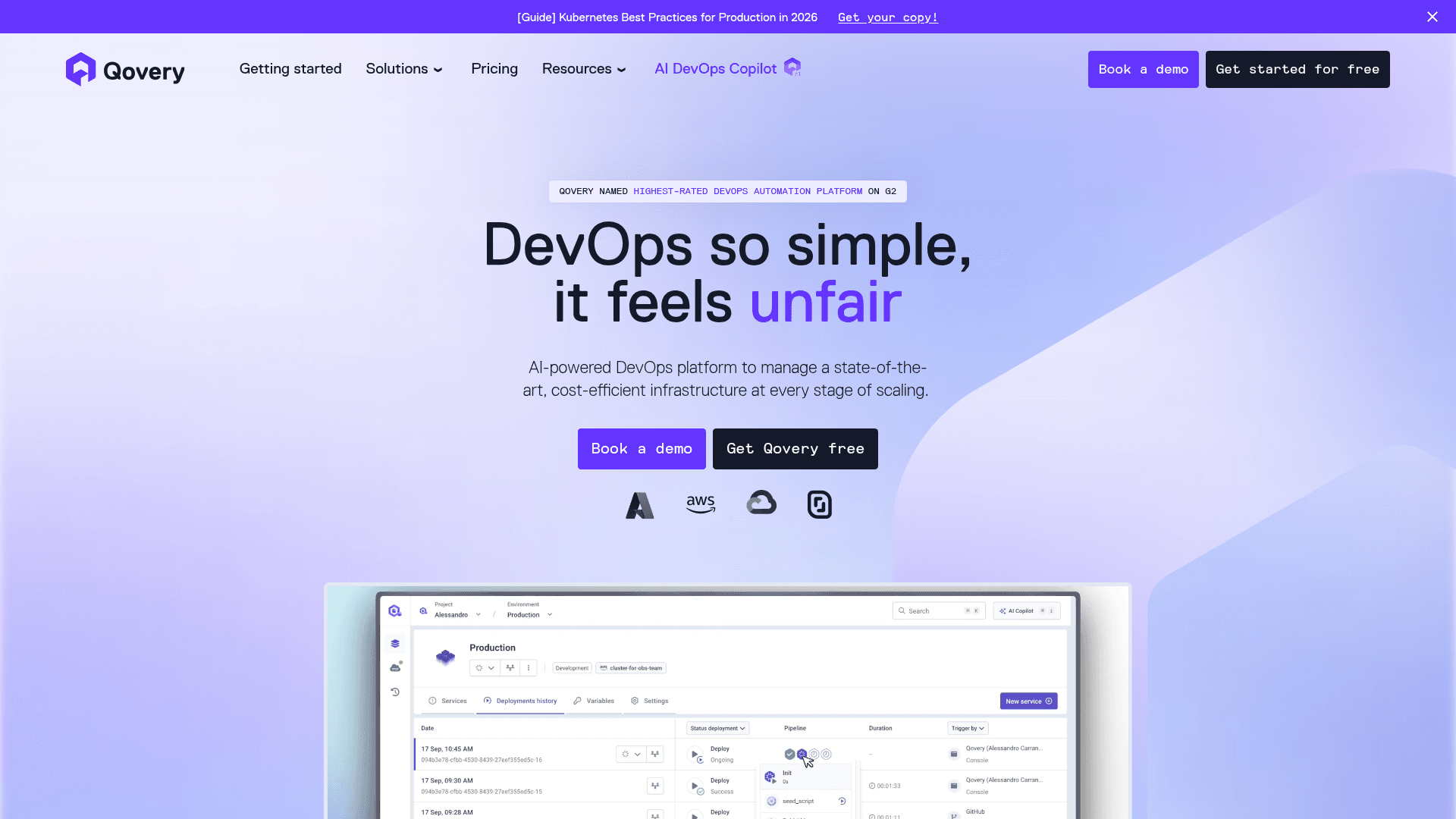 Qovery website screenshot
