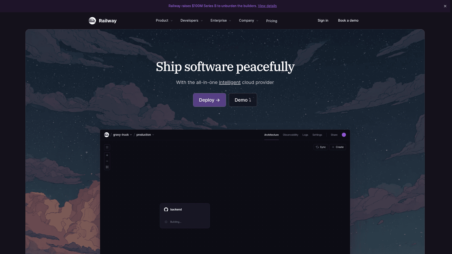 Railway website screenshot