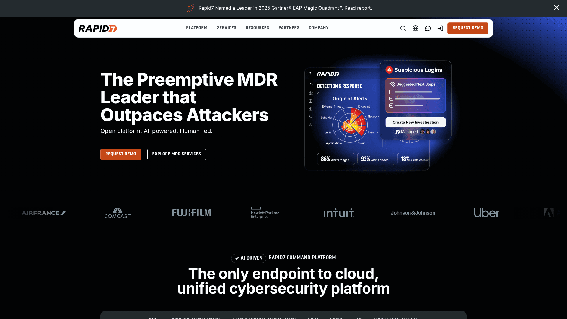 Rapid7 website screenshot