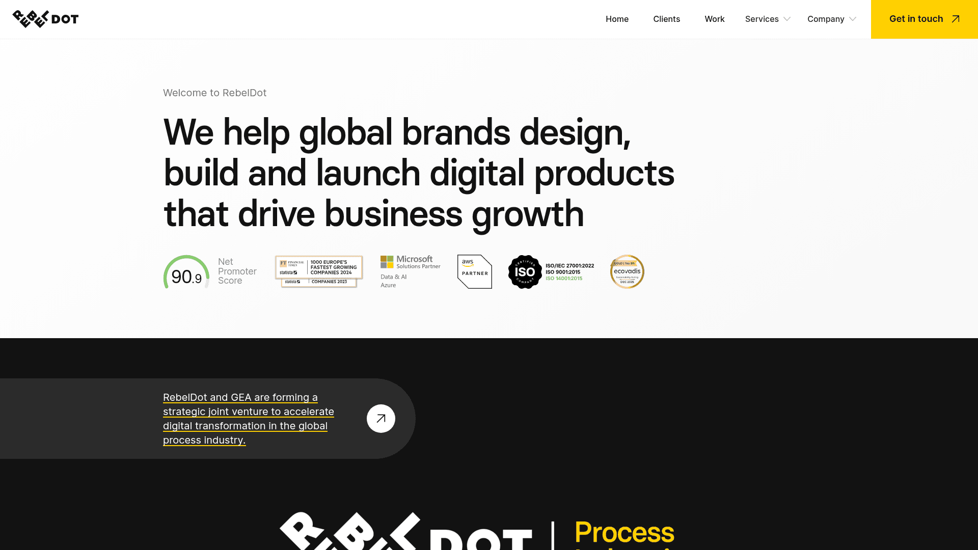 RebelDot website screenshot