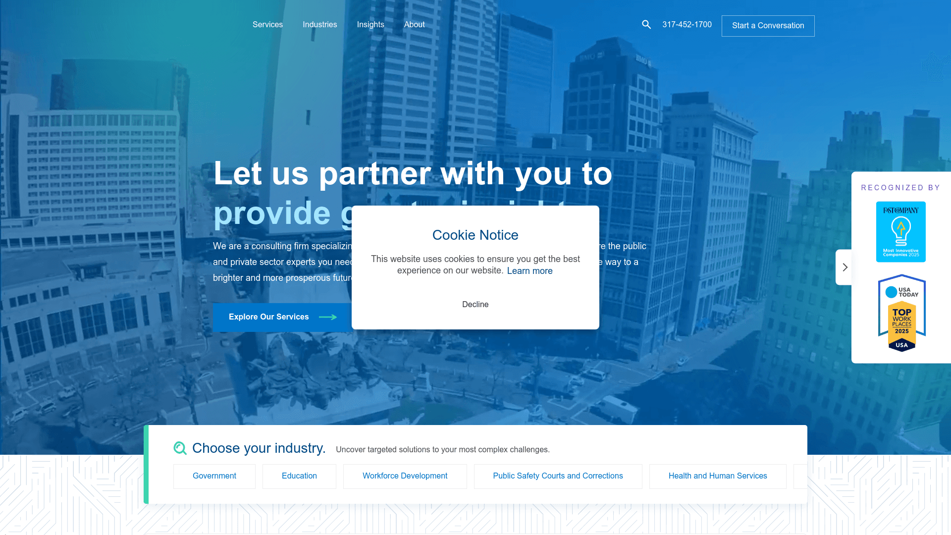 Resultant website screenshot