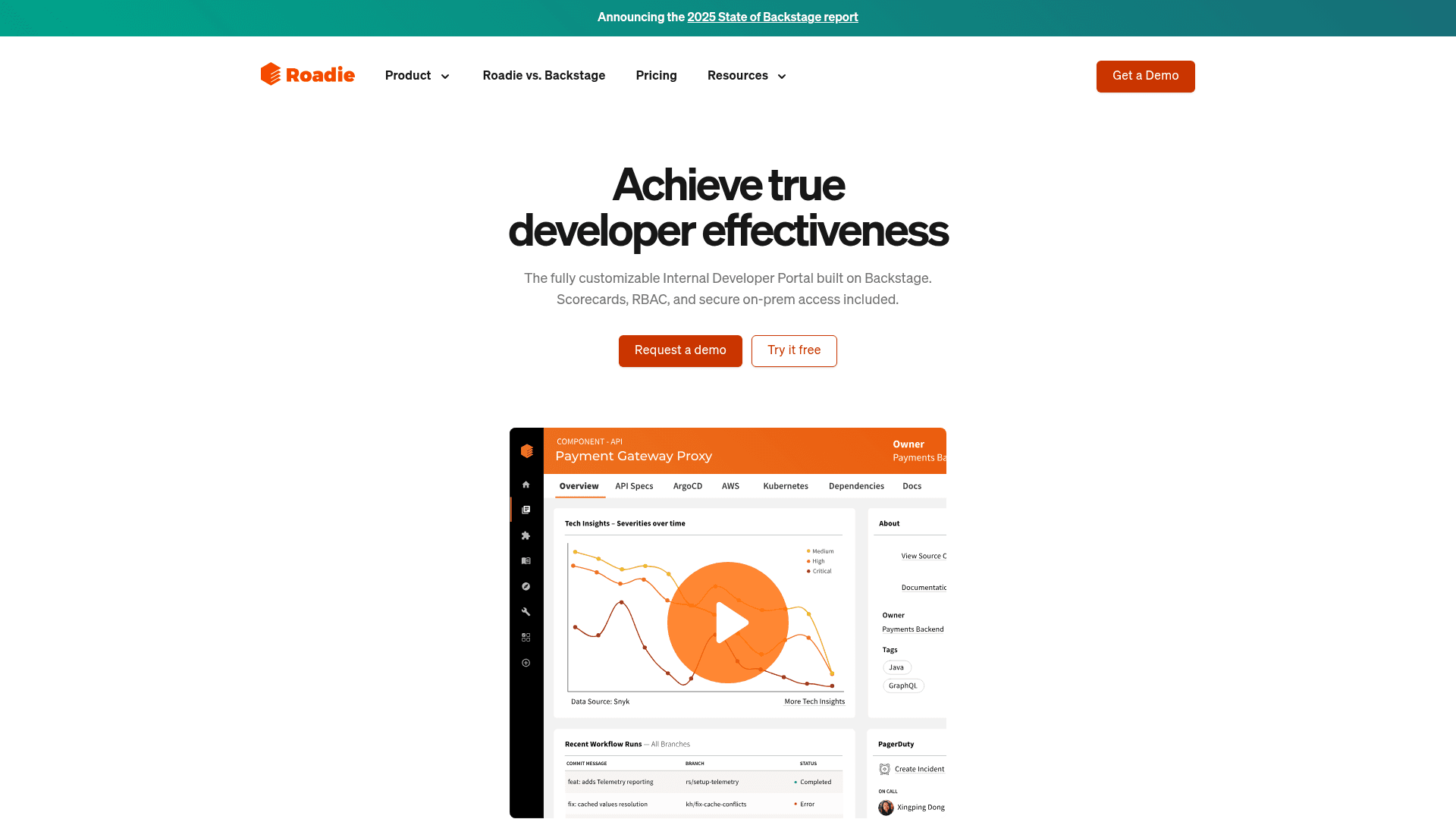 Roadie website screenshot