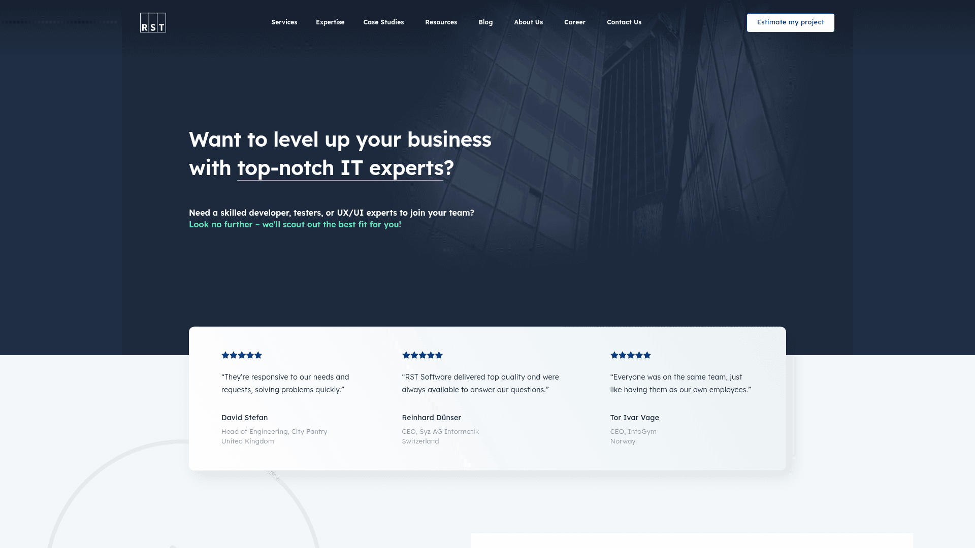 RST Software website screenshot