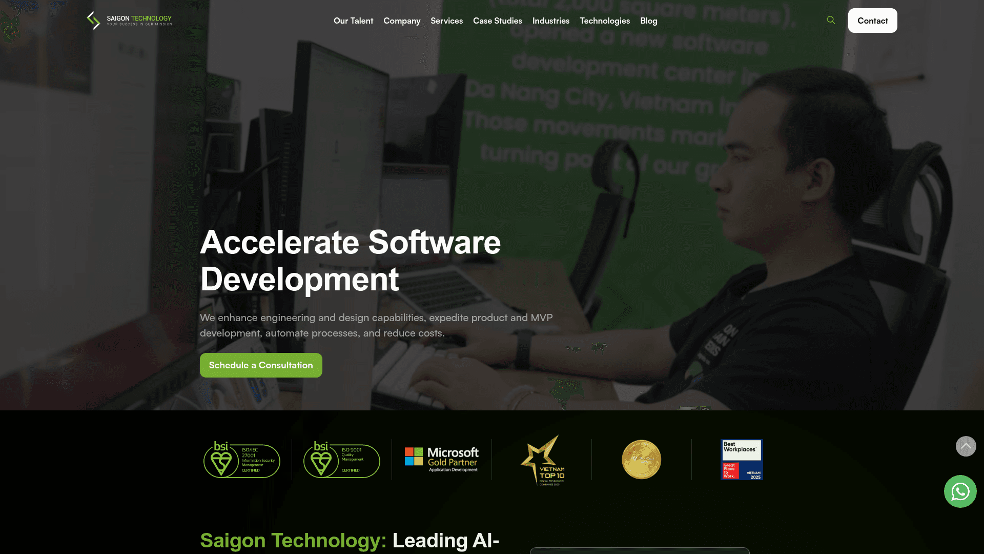 Saigon Technology website screenshot
