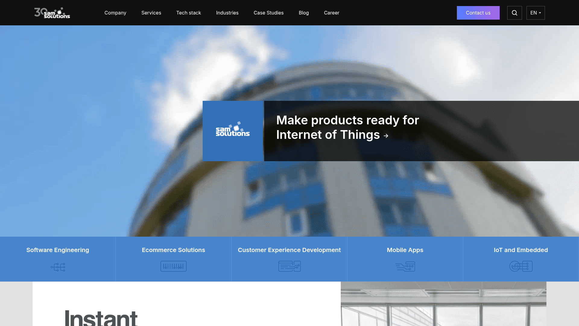 SaM Solutions website screenshot