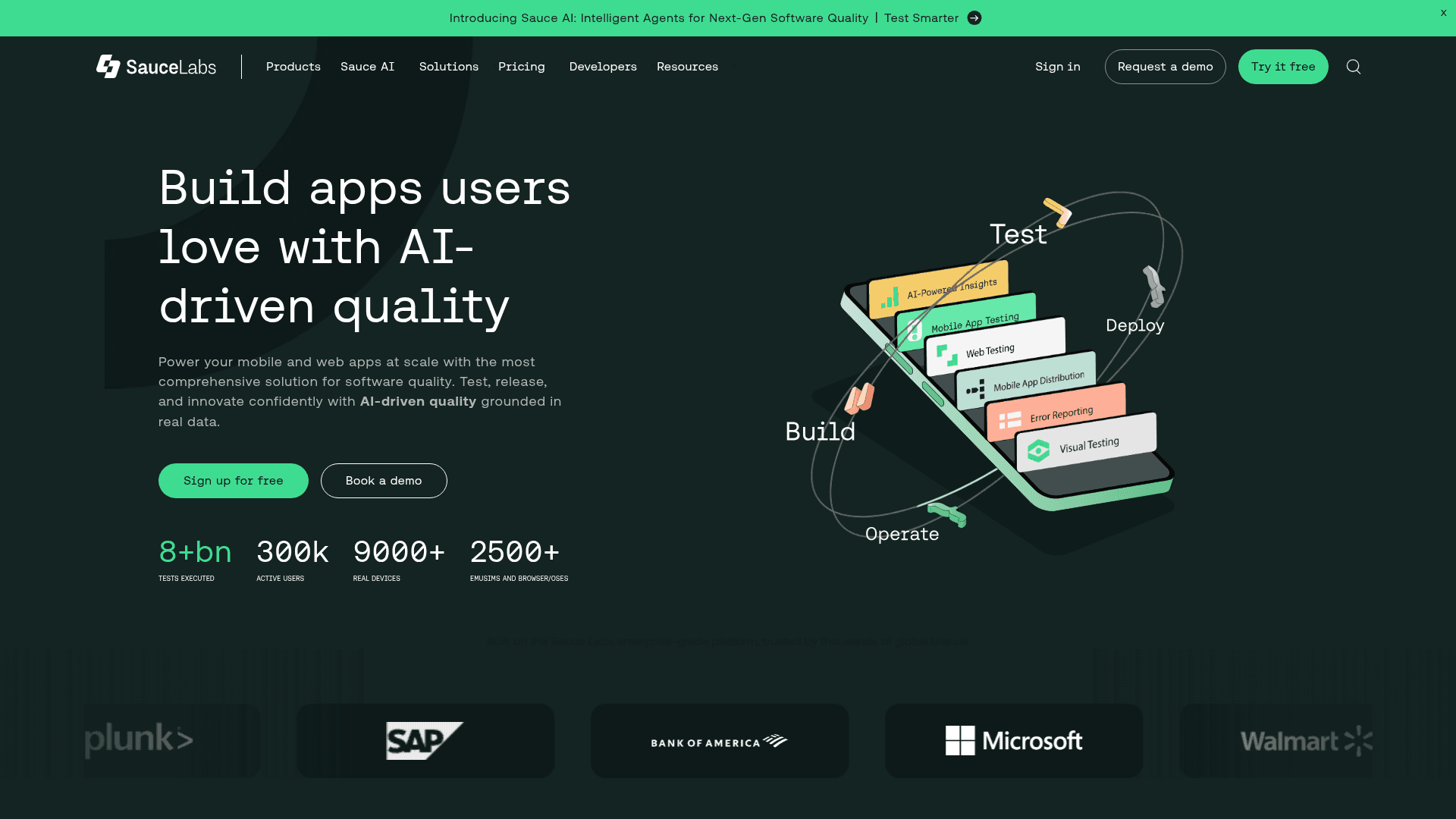 Sauce Labs website screenshot