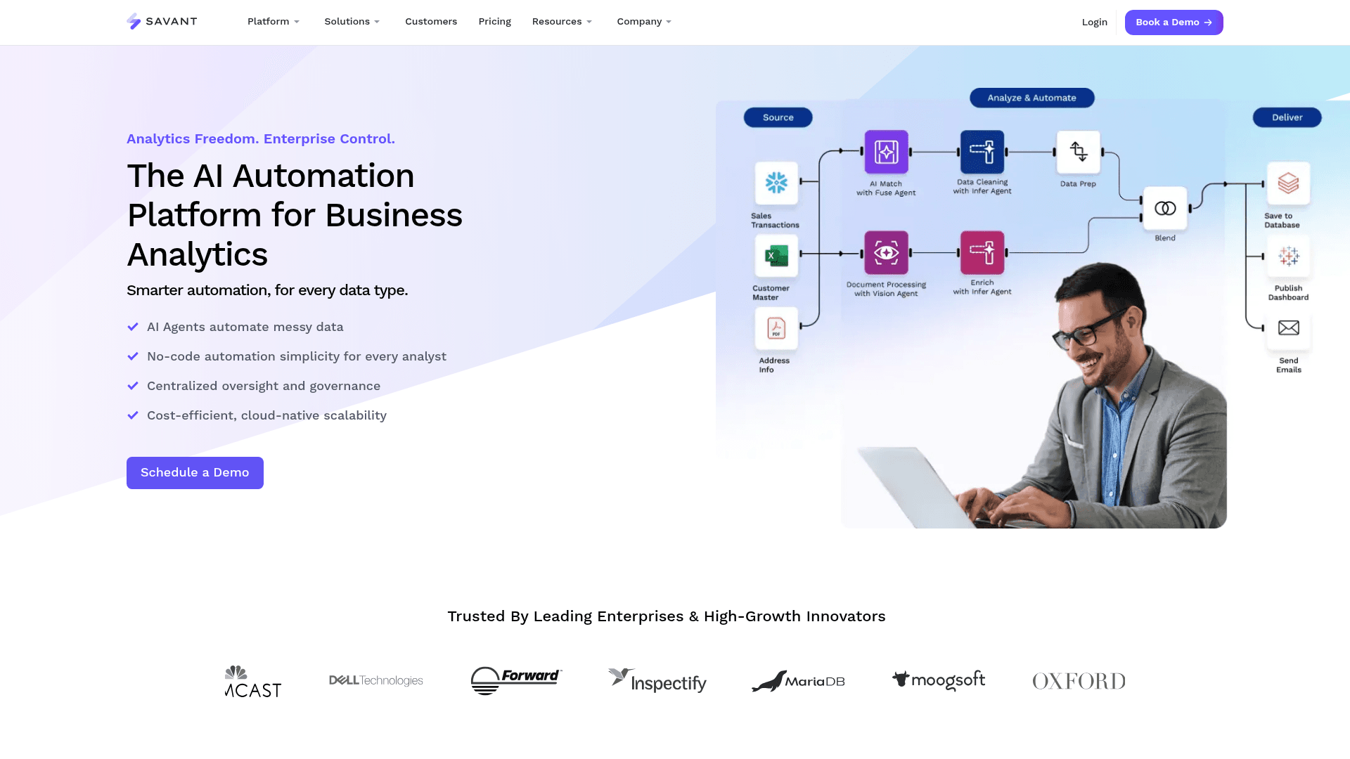 Savant Labs website screenshot