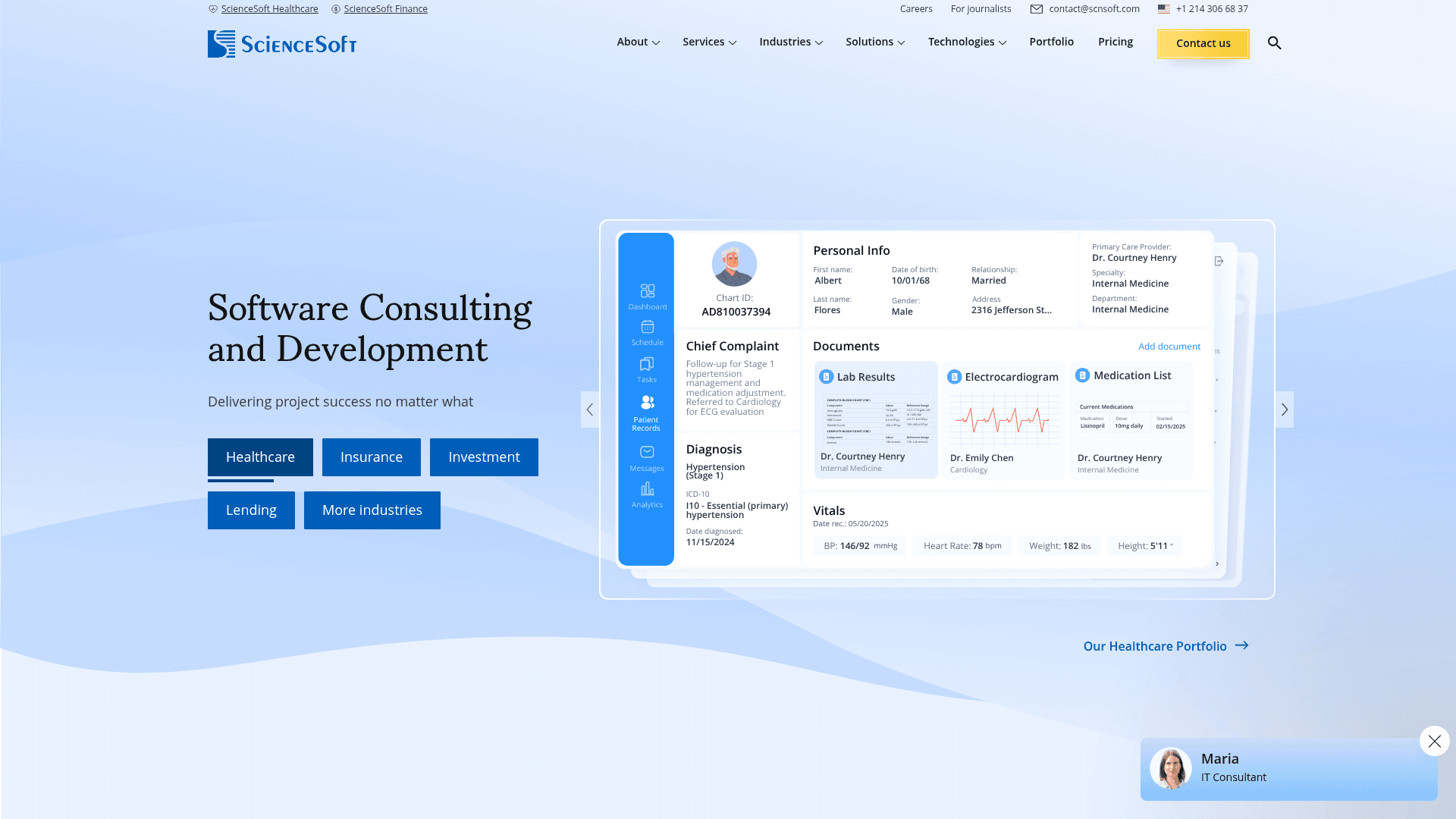 ScienceSoft website screenshot